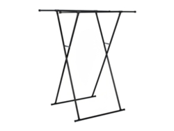 Relaxdays Perchero Burro Telescópico Y Plegable, 139x135x95 Cm, 2 Barras Para Ropa, Pasillo, Colgador, Metálico, Negro