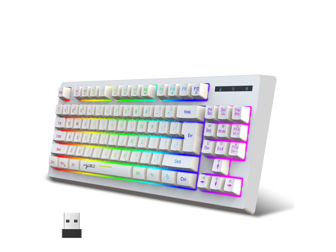 Teclado Gaming TRUMSEN L100 RGB (Mecânico - Português - Blanco )