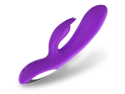 Vibrador de masaje impermeable de doble cabeza de 10 frecuencias para mujeres (púrpura) YIZHOOD