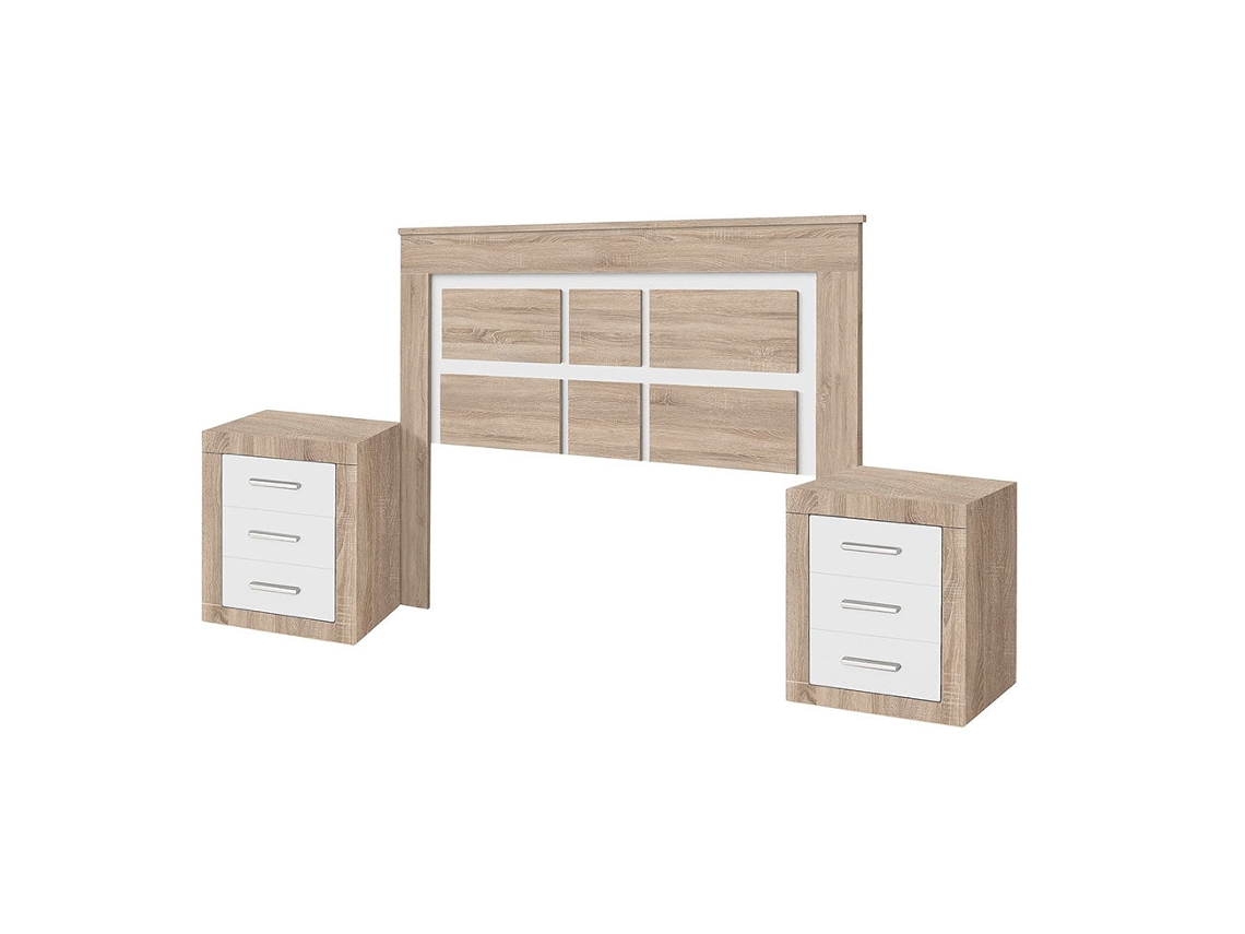 Mesita de Noche Kiara Mesitas Noche SALDOSYSTOCKS Blanco (160x120x3cm)
