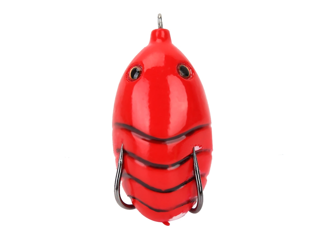 Señuelo De Rana De Silicona Realista Con Doble Anzuelo Para Pesca (rojo)