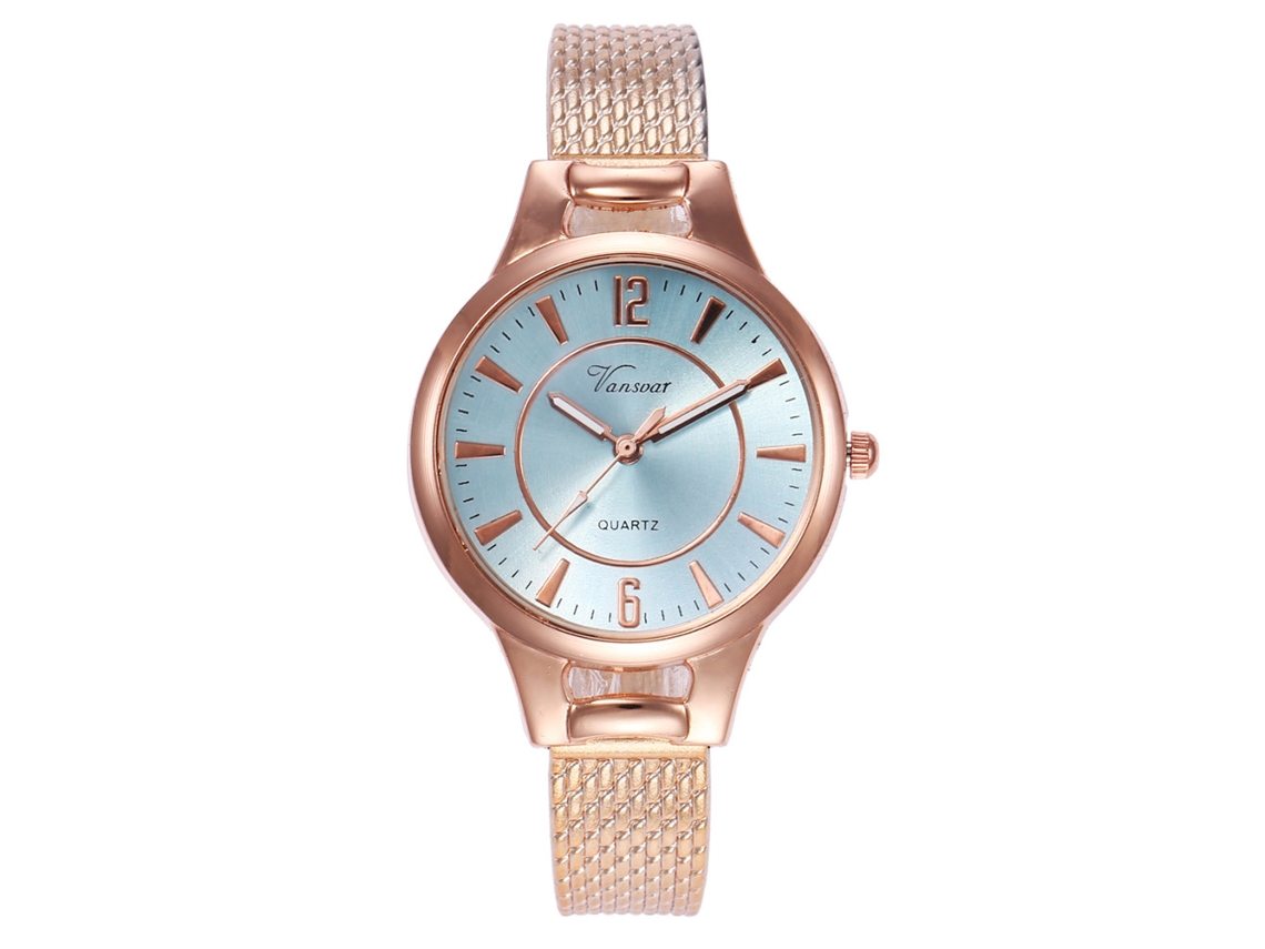 Reloj De Pulsera Ultrafino Vansvar V407 Para Mujer Con Correa De Plástico Y Movimiento De Cuarzo (azul Claro)