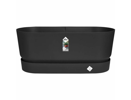Jardinera Elho Negro 60 cm Plástico Ovalada