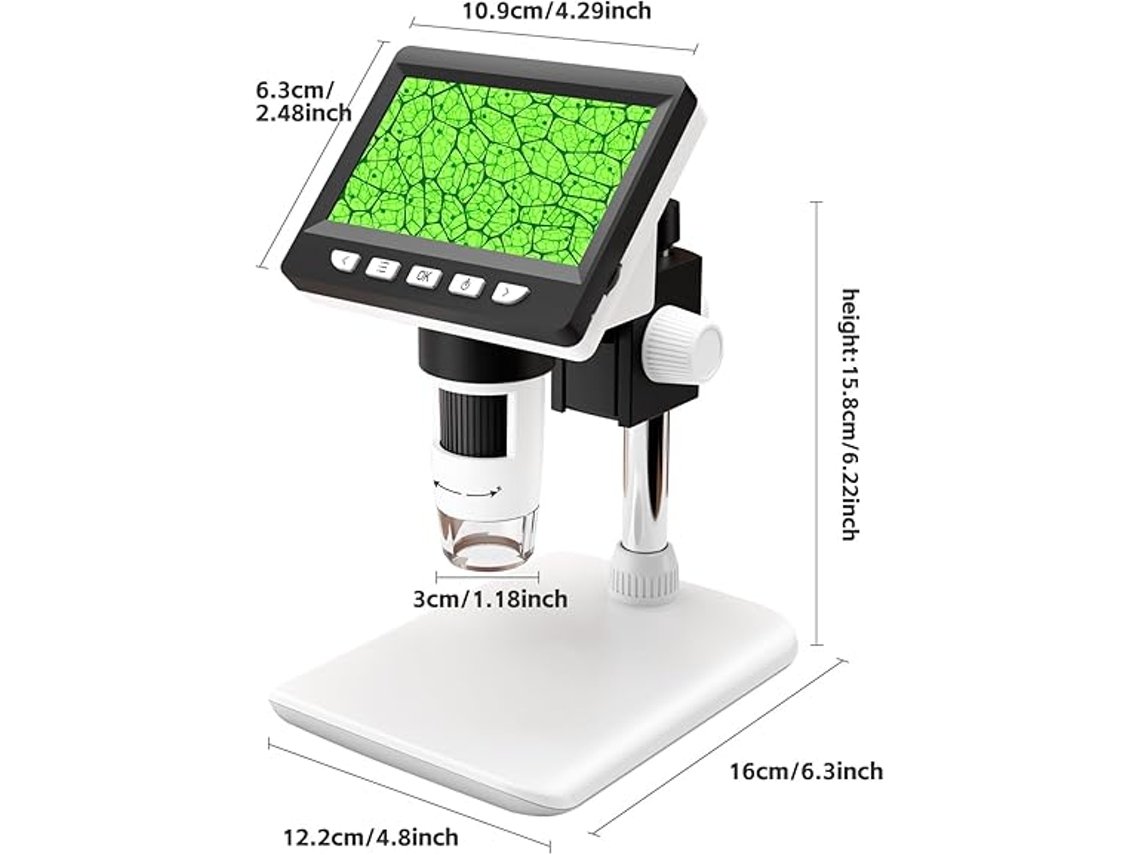 Microscópio Digital Para Crianças/adultos, Portátil, Lupa De 50 1000x, Compatível Com Windows/mac 