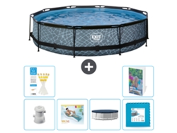 Exit-toys Piscina Exit Redonda - Efeito Pedra - 360x76 Cm - 7-peças S311