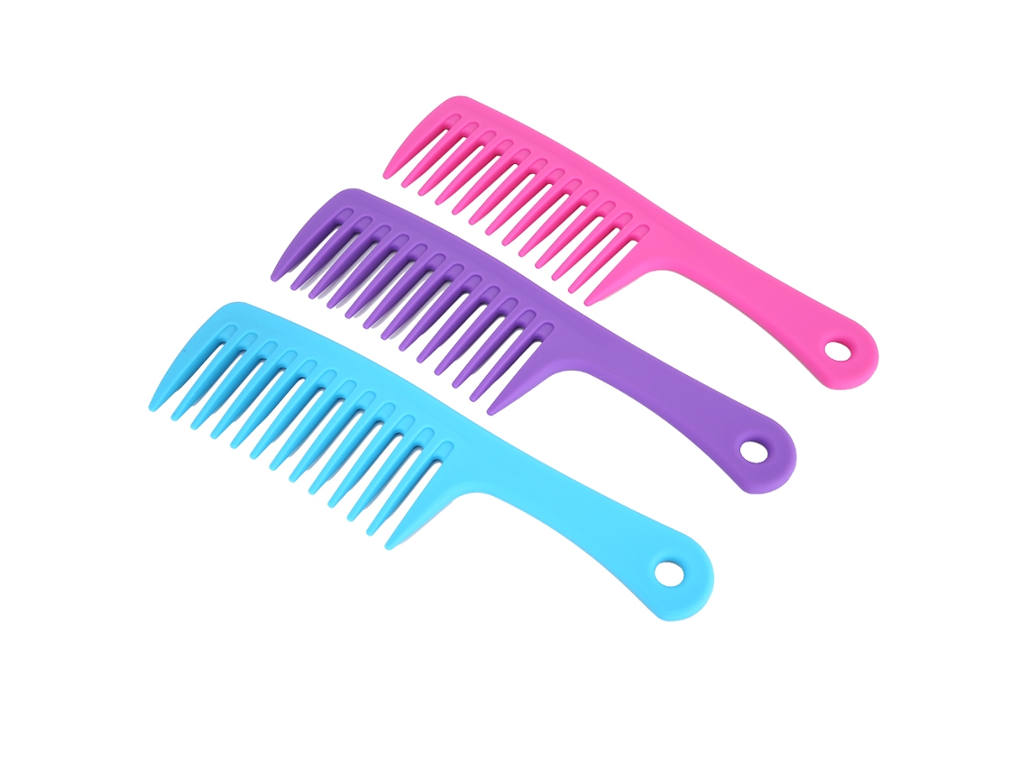 Vlrla-3 Colors Anti-static Wide Tooth Comb Conjunto Para Curly Cabelo Styling