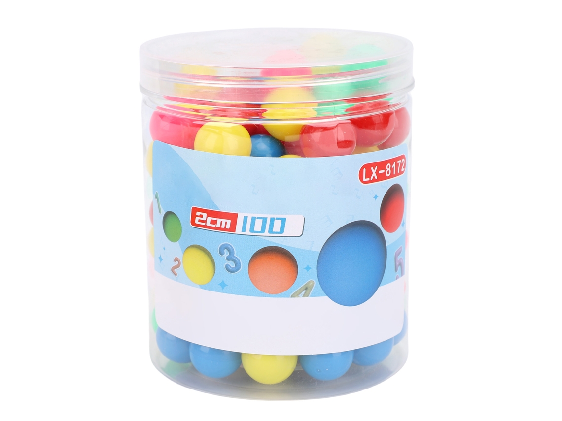 100 Pelotas De Reemplazo De Juego 20mm Plásticas Huecas Coloridas Con Caja Para Enseñanza Matemática Y Conteo