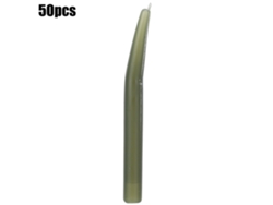 50pcs Mangueira De Pesca De Carpa Em Silicone Ecológico Verde Escuro Com Manga De Gancho Para Pesca Ao Ar Livre