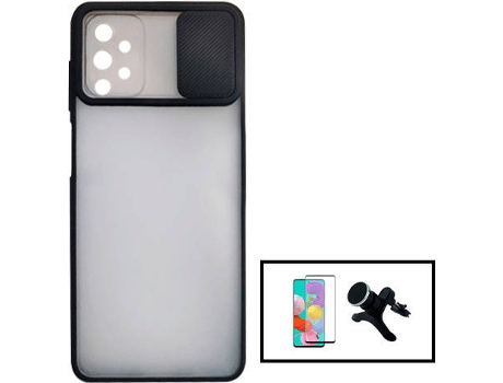 Kit Carcasa + Protector de Pantalla + Soporte de Magnético Galaxy A52s 5G G4M Negro