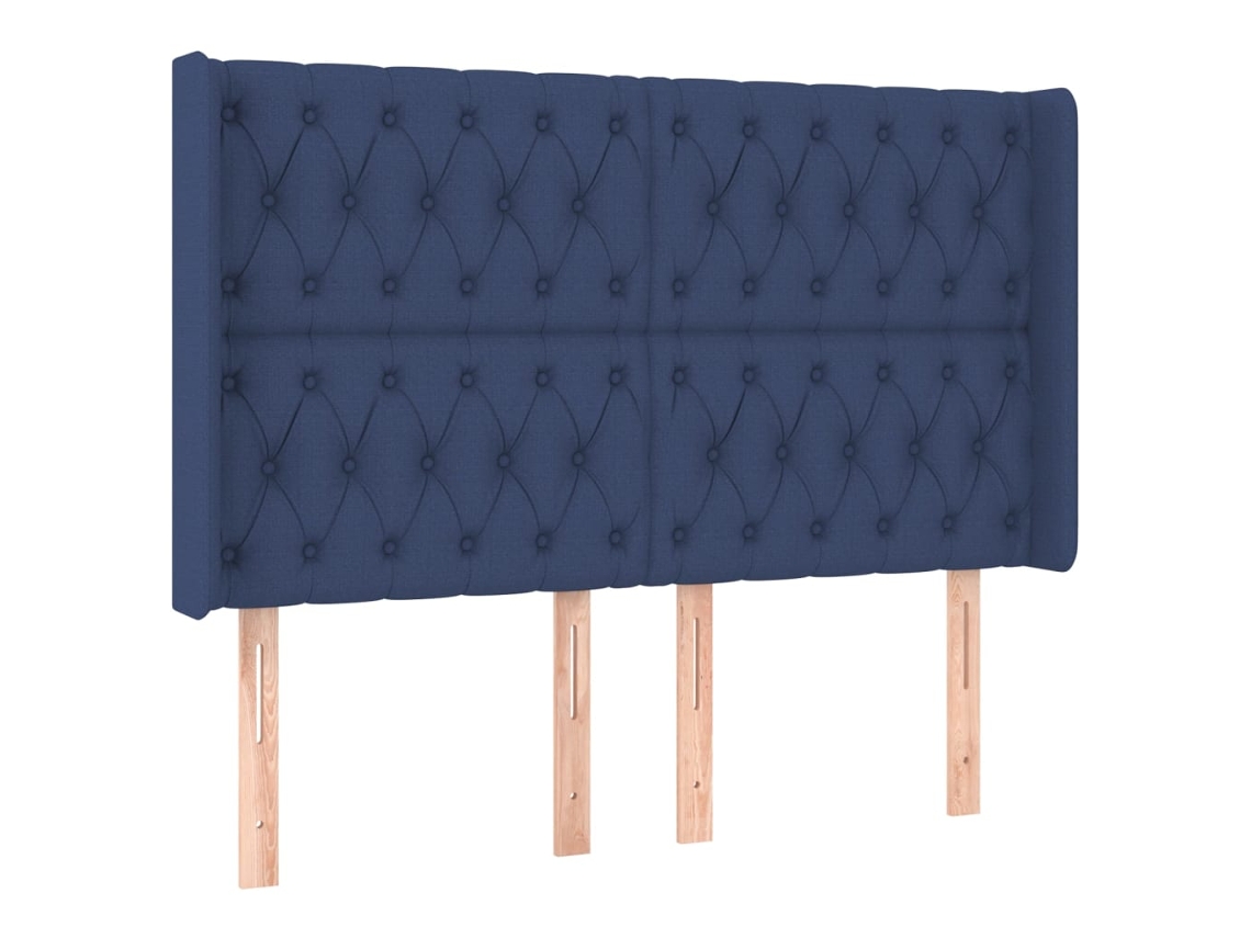 Cabecero de cama de tela azul con solapas Maison Exclusive (147 x 16 x 118 cm)