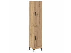 Aparador Alto | Aparador De Comedor | Armario De Cocina Roble Artesanal 69,5 X 34 X 180 Cm