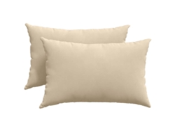 Cojines De Sofá 2 Uds Crema 60 X 40 Cm Tela