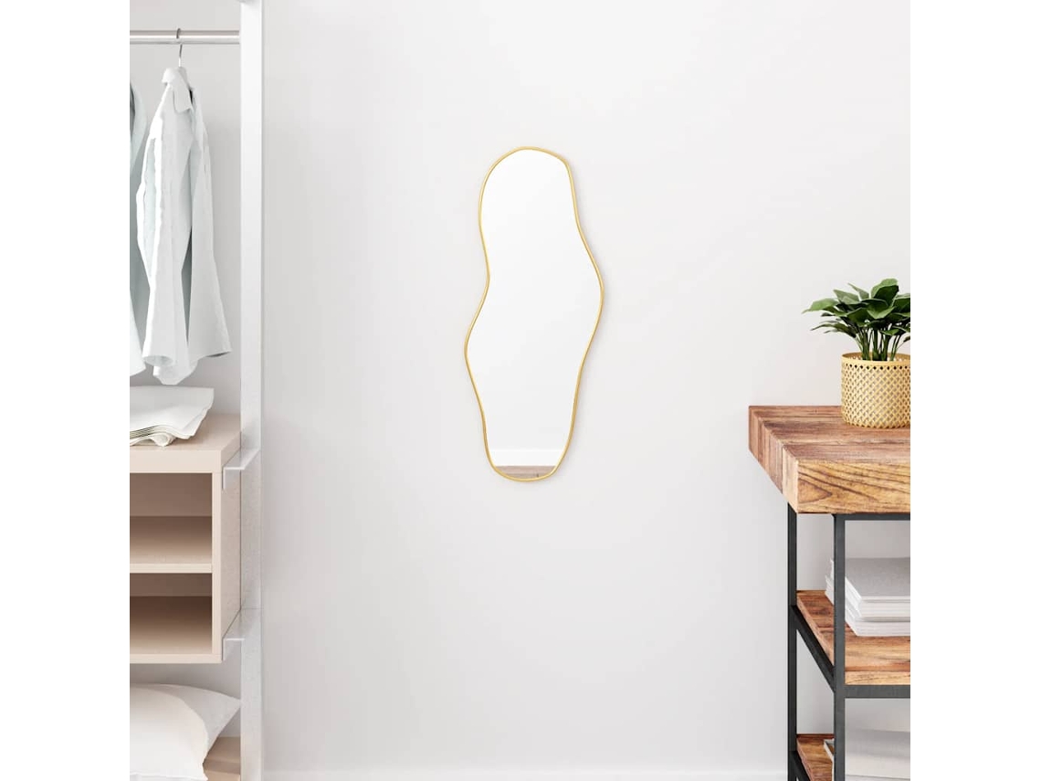 Espejo De Pared Dorado 60x25 Cm