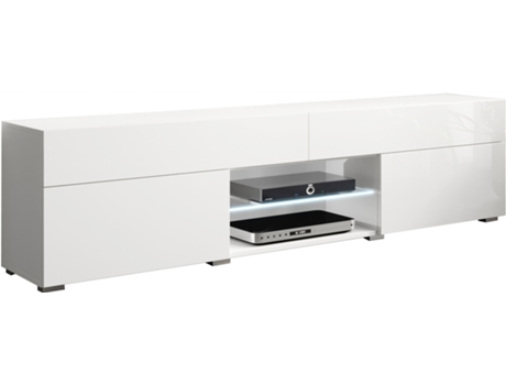 Mueble TV Lowboard CARRERA 180 Blanco/Blanco brillante