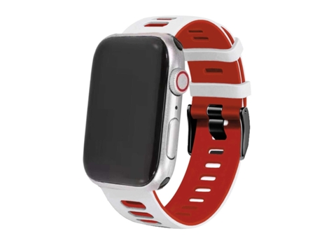 Correa Pioneer para Apple Watch Series 7 41Mm Blanco y Rojo