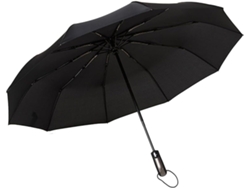 Paraguas Plegable Automático 210t, Negro, Resistente Al Viento, Compacto Y Robusto Para La Lluvia Y Los Viajes.