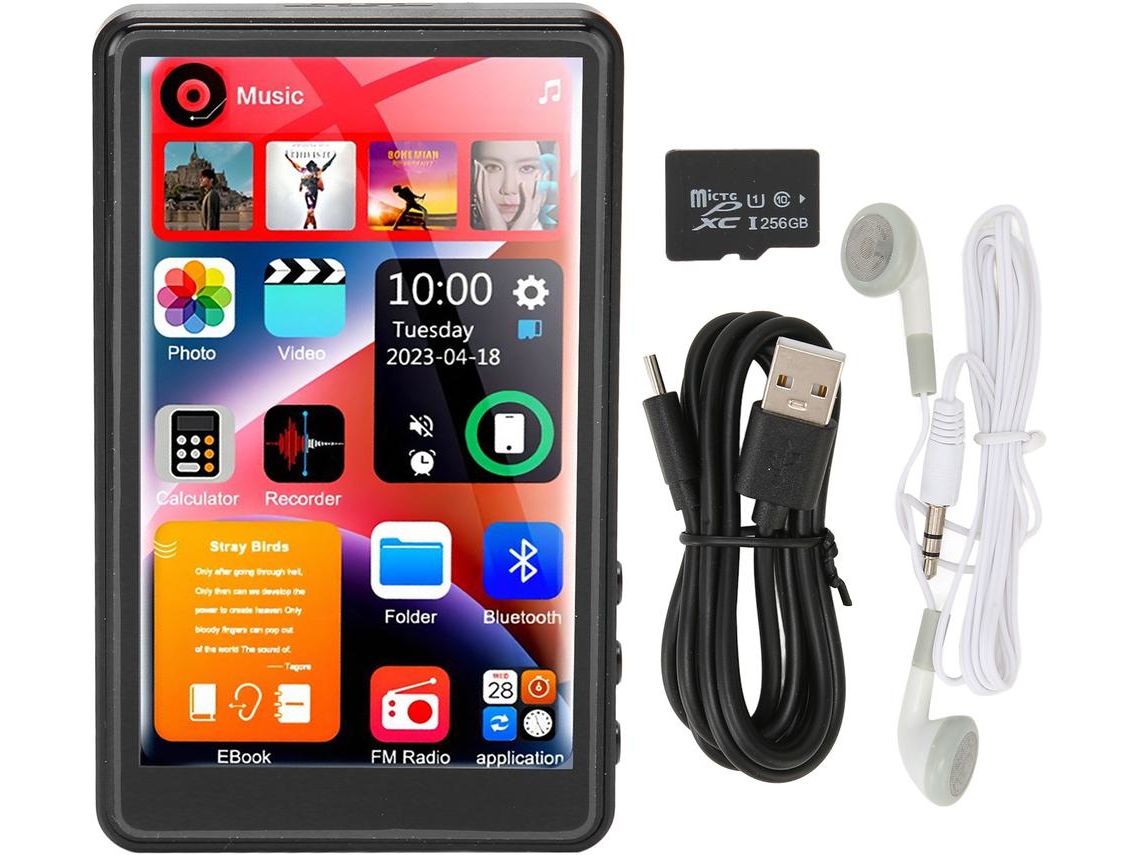 Reproductor MP3/MP4 Bluetooth YIZHOOD X20 4.0Inch 16G memoria integrada (256G TF - Negro)