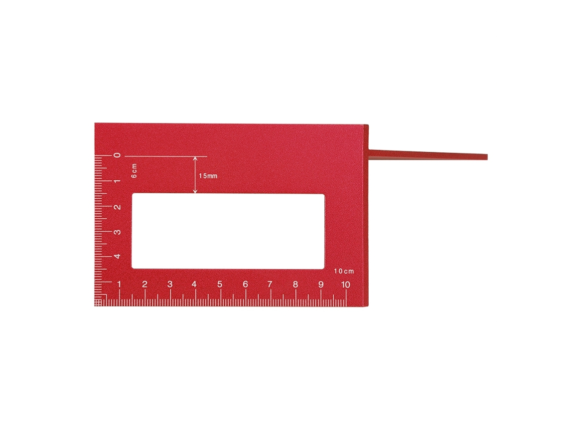 Regla cuadrada de aleación de aluminio con escala de 45° y 90° CHABERLU (roja)