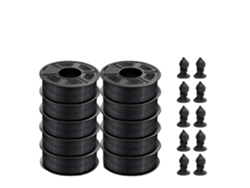 Filamento para impresora 3D, diámetro de 1,75 mm, apto para la mayoría de impresoras FDM, PLA negro, 10 rollos OEM