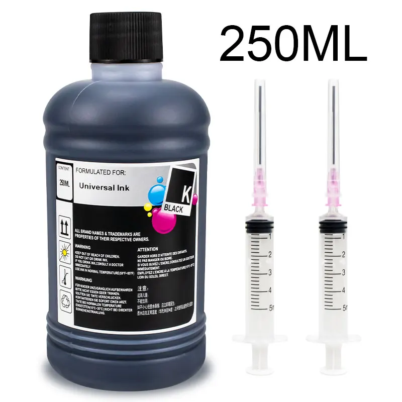 1 Cartucho Negro kit De Recarga De Tinta Universal Para Cartuchos Canon Hp Epson 301 302 304 305 Deskjet Ecotank Compatibles