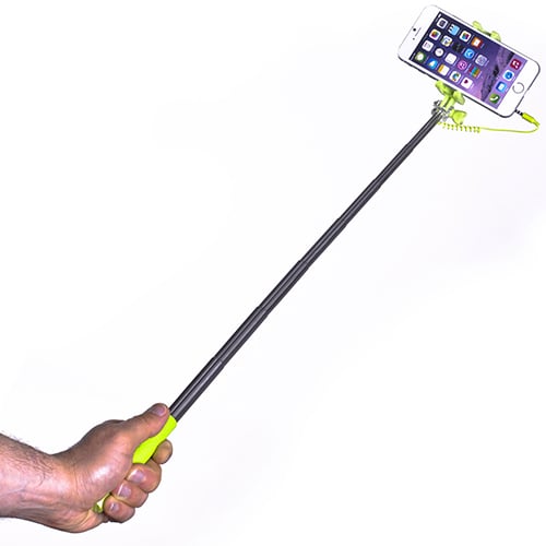 Extensible Para Selfies celly de cable miniselfiegn palo autofotos stick verde smartphone gn color