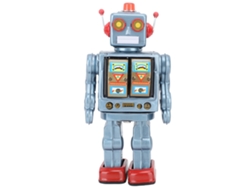 Robot De Juguete Eléctrico Retro Giratorio De Metal Y Latón, Colección Para Adultos, Regalo, Azul