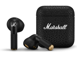 Auriculares Bluetooth True Wireless MARSHALL Minor IV (In Ear - Micrófono - Negro)