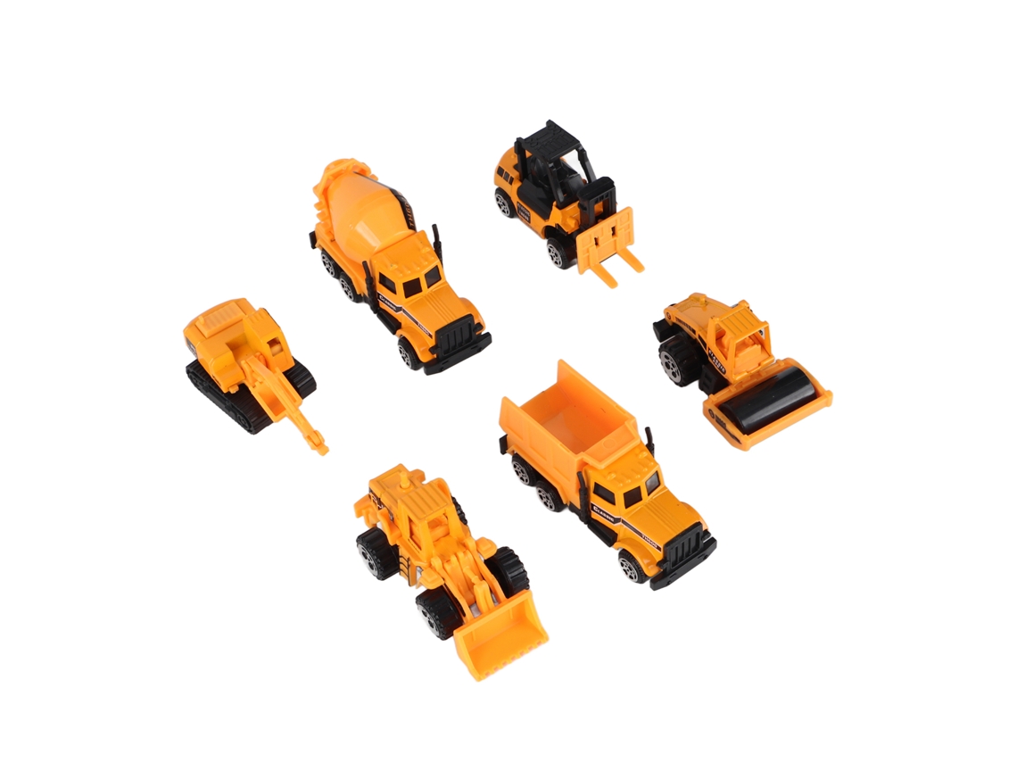 Rebe-set De 6 Coches De Ingeniería A Escala 1:64, Juguetes De Aleación Y Plástico, Regalo Para Niños