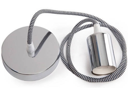 Pendel E27 Cable 1000 X 0,75mm Tela - Rosetón [sc-mpl014