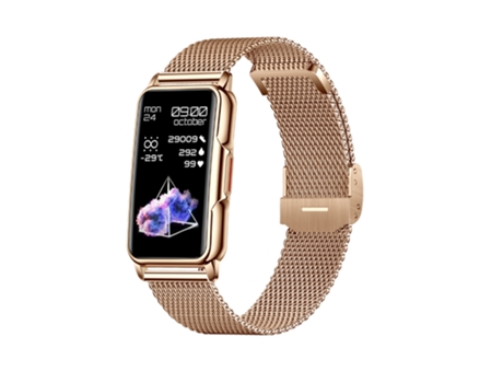 EKO Connected Watch 5.0 con antirrobo y pulsera milanesa de acero inoxidable Dorado