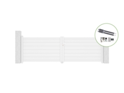 Portón abatible 3,5m EIGER H.115cm aluminio blanco motorización RANGER B150 CASANOOV