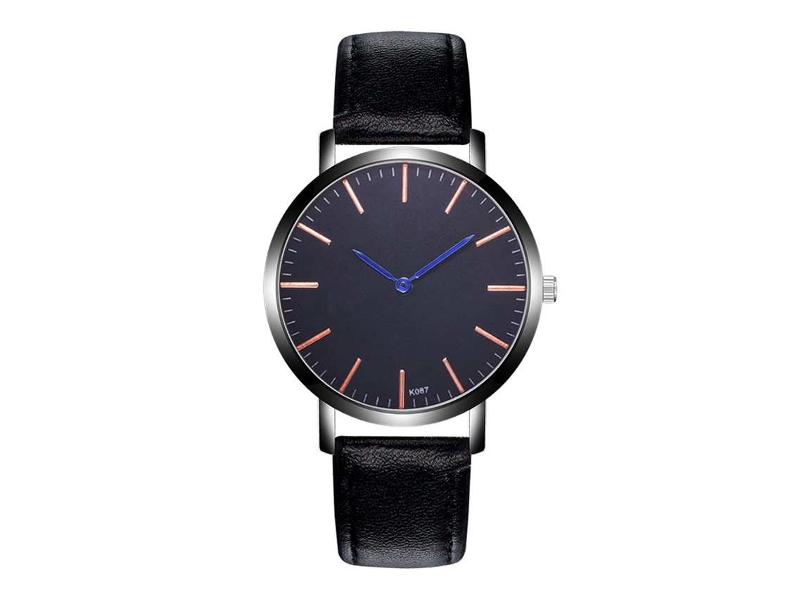 Reloj De Pulsera Analógico De Cuarzo Para Hombre Zhoulianfa Con Correa De Pu Negra.