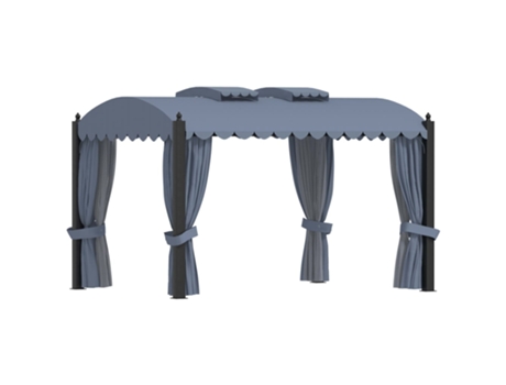 MAISON EXCLUSIVE Cenador con cortinas acero gris antracita 3x4 m