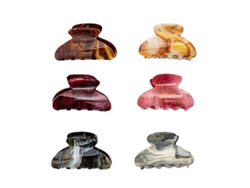 2026-6pcs Pinzas De Pelo Claw De 6.5cm De Acetato Celulosa Con Estilo Tortuga Y Estampado Leopardo Para Mujer, Diseño Elegante Y Fuerte Agarre