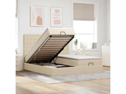 Syfax™ Estructura De Cama Otomana Con Colchones Tela Crema 180x200cm