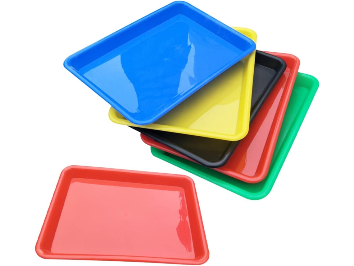 Bandeja Rectangular De Plástico De 6 Piezas, Estante De Almacenamiento Ligero Para Organizar Suministros.