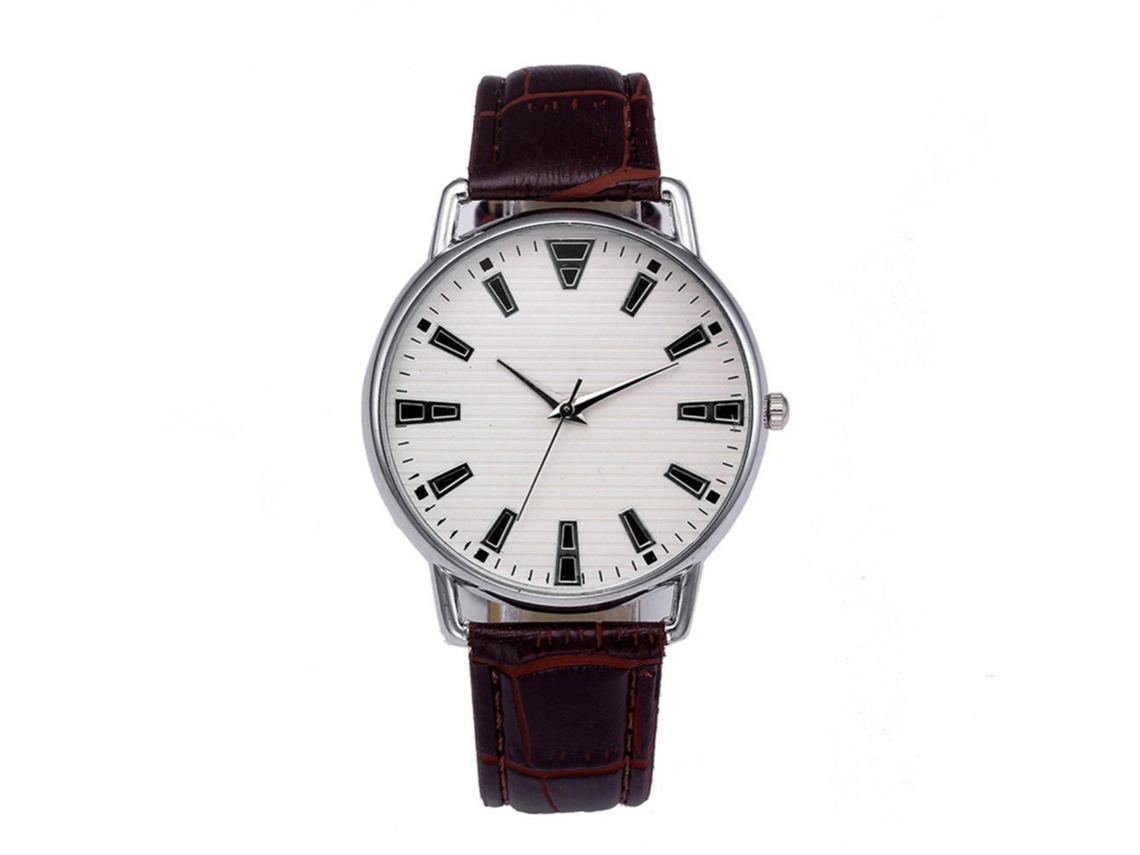 Reloj De Pulsera Analógico Clásico Vintage De Cuarzo Casual Para Hombre Y Mujer (blanco Marrón)
