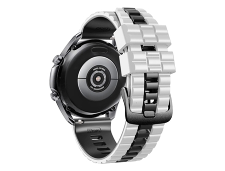 Correa de Silicona bicolor 22mm grano ondulado para Huawei Watch Buds/GT3 SE/GT3 Pro 46mm - blanco/negro