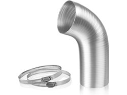 Tubo De Escape Aluminio Puro 170 Mm X 1,5 M Espesor + 2 Abrazaderas Acero Inoxidable Para Campana Extractor...