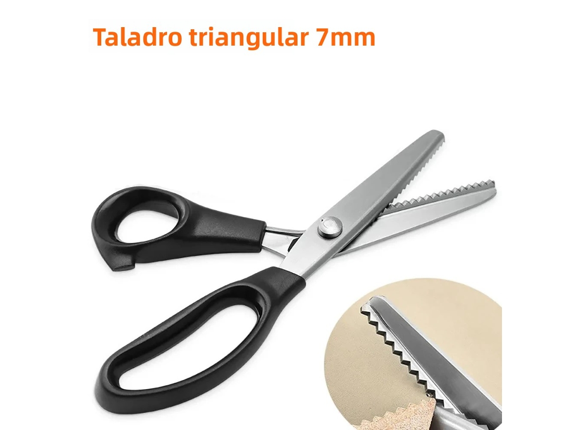 (dientes Triangulares De 7 Mm) Tijeras De Costura Dentadas Profesionales - Tijeras De Acero Inoxidable Para Cuero Y Encaje