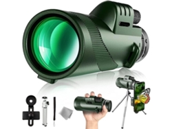 Telescopio monocular 40x60 Monoculares para adultos para caza, viajes, acampada y observación de aves, color verde USHION