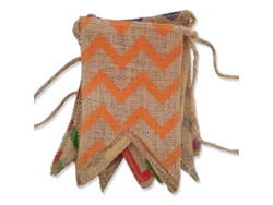 Bandera Rustica De Jute 3.7m, 21 Banderas Triangulares 10x16.5cm, Decoracion Exterior Interior Fiestas Boda