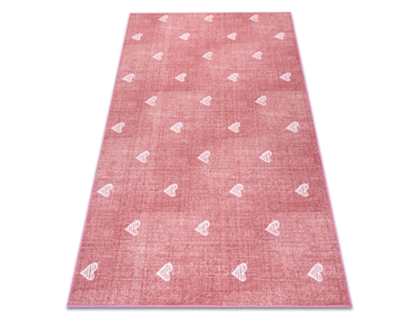 Alfombra Para Niños Hearts Jeans, Vintage - Rosado (300 x 300 cm)