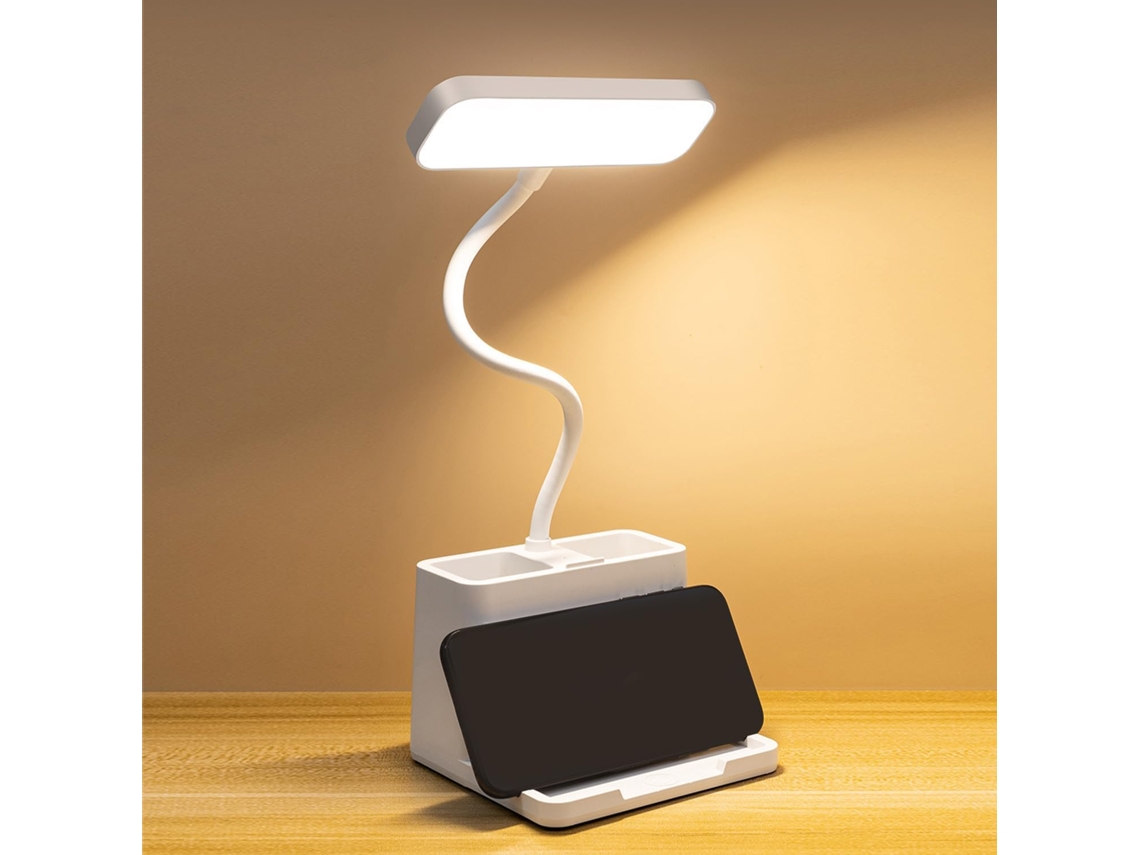 Lámpara de mesa LED, brazo flexible para proteger la vista, recargable por USB. Nicecee