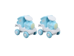 Tren De Plástico De 2 Piezas Con Mecanismo De Presión Y Rodamiento, Con Salto De 360 Grados, Juguete Para Niños, Regalo, Color Azul.
