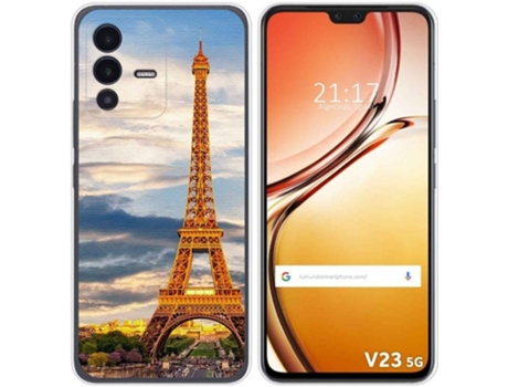 Carcasa para Vivo V23 5G TUMUNDOSMARTPHONE Dibujos Paris Multicolor