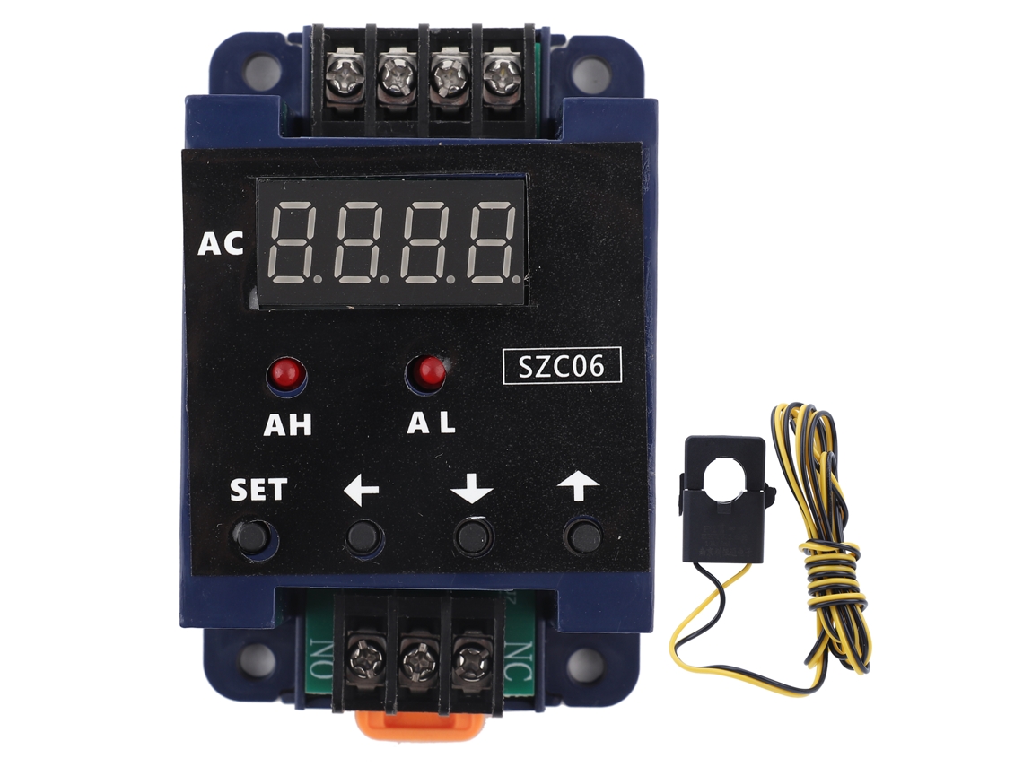 Amperímetro Digital Ac 0.3-50a Con Alarma Y Relé, Entrada Dc8-35v, Medidor De Corriente Industrial