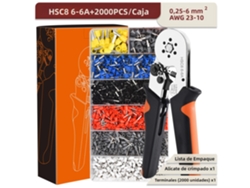 Kit De Crimpado De Terminales Tubulares Para Herramientas Eléctricas De Acero Al Carbono, Tamaños 0,08-16 Mm²/0,25-10 Mm²