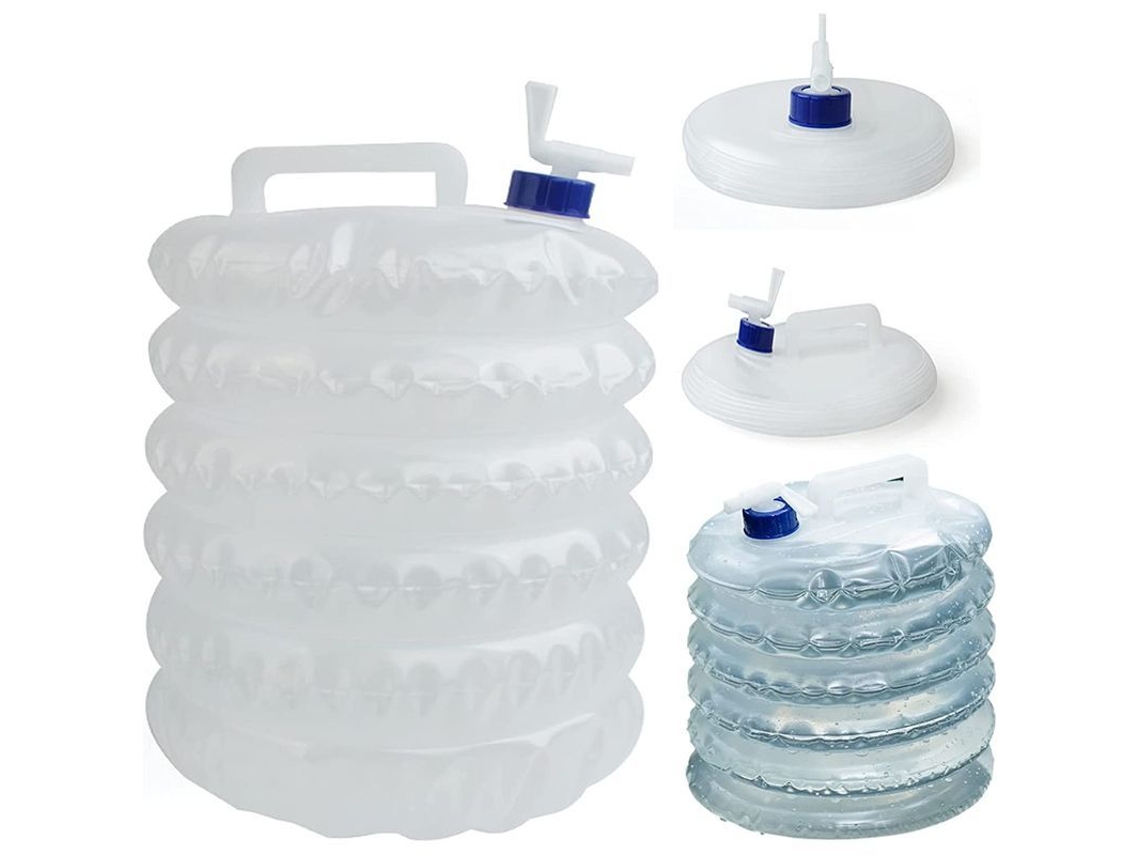 Contenedor De Agua Plegable Con Grifo Para Camping, Senderismo Y Almacenamiento Al Aire Libre, 15 Litros.