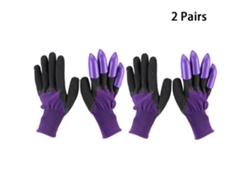 2 Pares De Guantes De Jardinería Con Garras Para Cavar, Plantar, Jardinería, Para Hombres Y Mujeres, Color Morado.